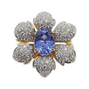 SJ1826 - Blue Sapphire with Diamond Flower Ring Set in 18 Karat Gold Settings
