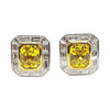 SJ1819 - Yellow Sapphire with Diamond Earrings Set in 18 Karat White Gold Settings