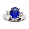 SJ6119 - Certified Royal Blue Sapphire with Diamond Ring Set in Platinum 950 Settings