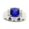 SJ1810 - Certified Royal Blue Sapphire with Diamond Ring Set in Platinum 950 Settings
