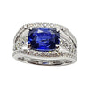 SJ6134 - Certified Ceylon Blue Sapphire with Diamond Ring Set in 18 Karat White Gold