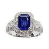 SJ6150 - GIA Certified 1.83 Cts Blue Sapphire with Diamond Ring Set in Platinum 950