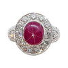 SJ1866 - Star Ruby with Diamond Ring Set in 18 Karat White Gold Settings