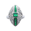 SJ2096 - Emerald with Diamond Ring Set in 18 Karat White Gold Settings