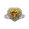 SJ2546 - Heart Shape Yellow Sapphire with Diamond Ring Set in 18 Karat White Gold