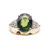 SJ2099 - Green Sapphire with Diamond Ring Set in 18 Karat Rose Gold Settings