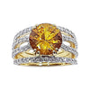 SJ6136 - Round Yellow Sapphire with Diamond Set in 18 Karat Gold Settings