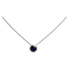 SJ1906 - Round Blue Sapphire Necklace Set in 18 Karat White Gold Settings