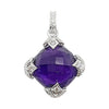 SJ1893 - Amethyst with Diamond Pendant Set in 18 Karat White Gold Settings