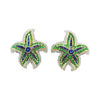 SJ1730 - Blue Sapphire with Emerald and Diamond Earrings Set in 18 Karat Gold Settings