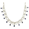 SJ1686 - Blue Sapphire with Diamond Necklace Set in 18 Karat White Gold Settings