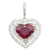 SJ1774 - Ruby with Diamond Pendant Set in 18 Karat White Gold Settings