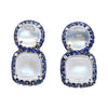 SJ1377 - Moonstone with Blue Sapphire Earrings Set in 18 Karat White Gold Settings