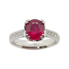 SJ1706 - Ruby with Diamond Ring Set in Platinum 950 Settings