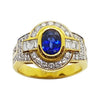 SJ1490 - Blue Sapphire with Diamond Ring Set in 18 Karat Gold Settings