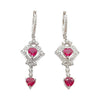 SJ6127 - Ruby with Diamond Earrings Set in 18 Karat White Gold Settings