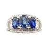 SJ6082 - Blue Sapphire with Diamond Ring Set in 18 Karat White Gold Settings