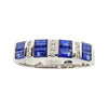 SJ1926 - Blue Sapphire 0.83 Carat with Diamond 0.07 Carat Ring Set in 18 Karat White Gold