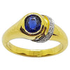 SJ1453 - Blue Sapphire with Diamond Ring Set in 18 Karat Gold Settings