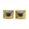 SJ1797 - Cabochon Blue Sapphire Cufflinks Set in 18 Karat Gold Settings