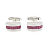 SJ1471 - Ruby Cufflinks Set in 18 Karat White Gold Settings