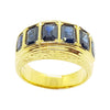 SJ1455 - Blue Sapphire Ring with Engraving Set in 18 Karat Gold Settings