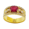 SJ1366 - Ruby with Diamond Ring Set in 18 Karat Gold Settings