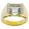 SJ1549 - Aquamarine with Diamond Ring Set in 18 Karat Gold Setting