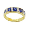SJ1846 - Blue Sapphire with Diamond Ring Set in 18 Karat Gold Settings