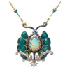 SJ6114 - Opal, Blue Sapphire and Diamond Necklace Set in 18 Karat Gold Settings