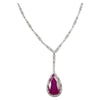 SJ6113 - Ruby with Diamond Necklace Set in 18 Karat White Gold Settings