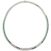 SJ1500 - Emerald with Diamond Necklace Set in 18 Karat White Gold Settings