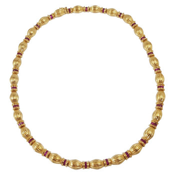 SJ1526 - Ruby Necklace Set in 18 Karat Gold Settings