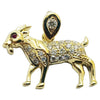 SJ6189 - Brown Diamond with Ruby Goat Chinese Zodiac Pendant Set in 18 Karat Gold
