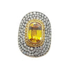 SJ1438 - Yellow Sapphire with Yellow Diamond and Diamond Ring Set in 18 Karat Gold