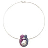 SJ1411 - Sapphire, Ruby, Diamond Father, Mother and Child Necklace Set 18K White Gold