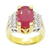 SJ1350 - Ruby with Diamond Ring Set in 18 Karat Gold Settings