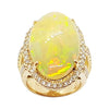 SJ1626 - Opal with Brown Diamond Ring Set in 18 Karat Rose Gold Settings