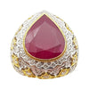 SJ1518 - Pear Shape Ruby with Diamond Ring Set in 18 Karat Gold Settings
