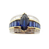 SJ1606 - Blue Sapphire with Diamond and Blue Sapphire Ring Set in 18 Karat Gold Settings