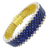 JB0019S - Invisible Set Blue Sapphire & Diamond Bracelet Set in 18 Karat Gold Setting
