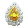 SJ1514 - Yellow Sapphire with Diamond and Yellow Diamond Ring Set in 18 Karat White Gold