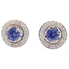 SJ1708 - Blue Sapphire Earrings with Diamond Jacket Set in 18 Karat White Gold Settings