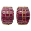 SJ1630 - Ruby with Diamond Earrings Set in 18 Karat Gold Settings