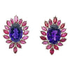 SJ1816 - Amethyst with Ruby Earrings Set in 18 Karat White Gold Settings