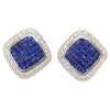 SJ1489 - Blue Sapphire with Diamond Earrings Set in 18 Karat White Gold Settings