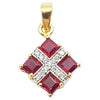 SJ1993 - Ruby with Diamond Pendant Set in 18 Karat Gold Settings