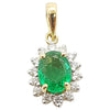SJ1994 - Emerald with Diamond Pendant Set in 18 Karat Gold Settings