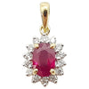 SJ1909 - Ruby with Diamond Pendant Set in 18 Karat Gold Settings