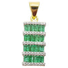 SJ1910 - Emerald with Diamond Pendant Set in 18 Karat Gold Setting